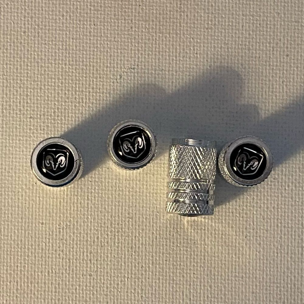 Dodge Logo Valve Stem Caps in Silver NWT